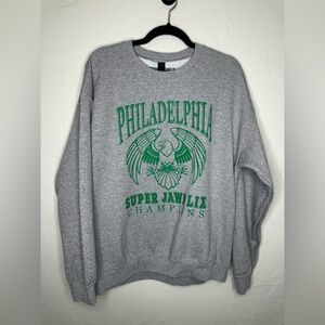South Fellini Philadelphia Eagles Super Bowl Graphic Crewneck Sweatshirt